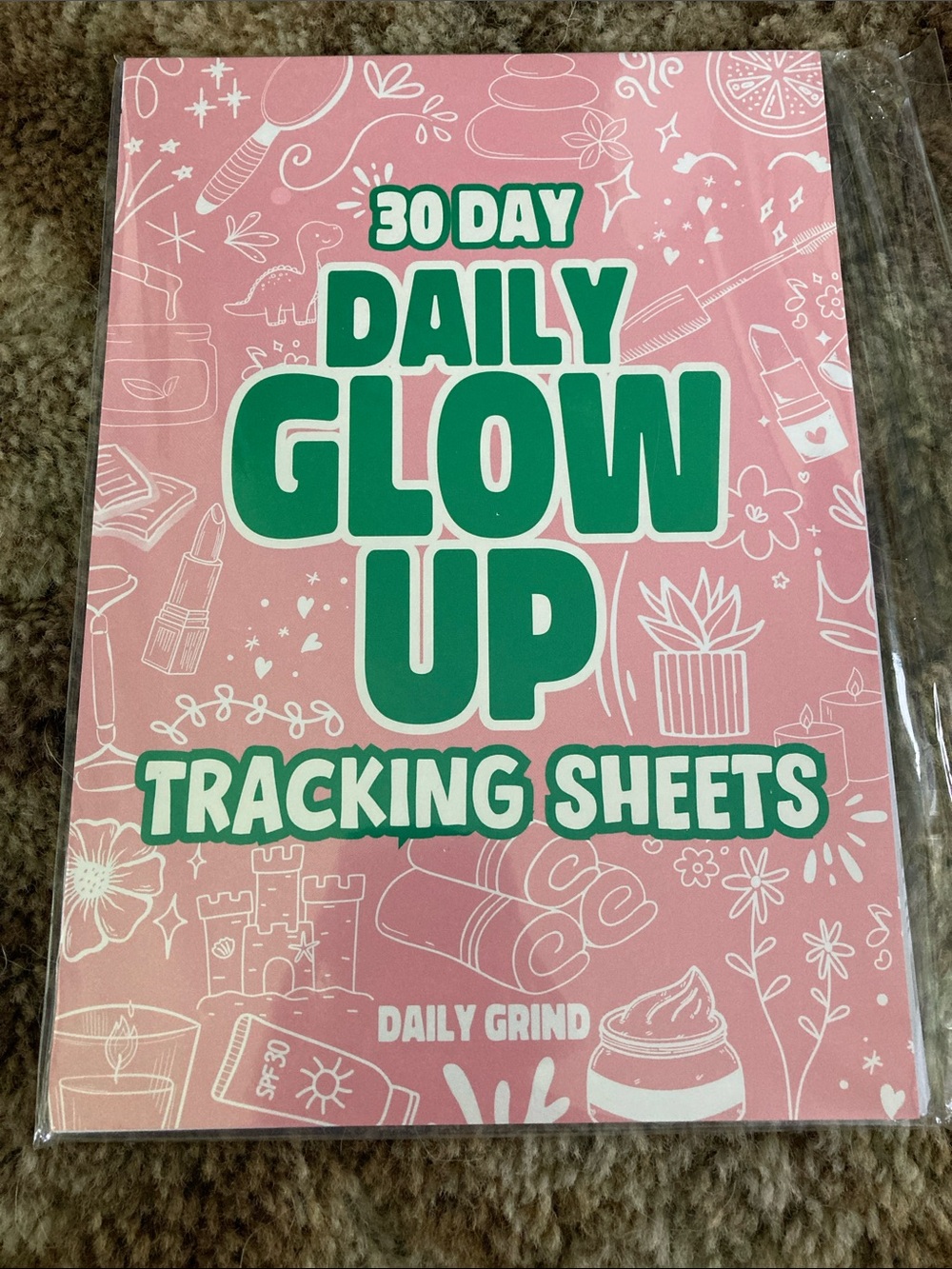 Daily Grind Planner 30-Day Daily Glow Up Tracking Sheets